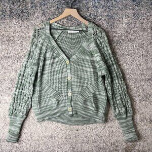 Jonathan Simkhai Sweater Womens Medium Knit Cardigan Button Up Textured Boho